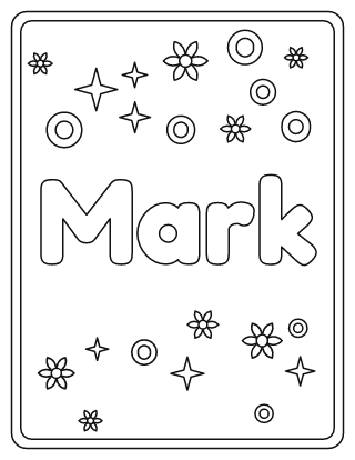 Mark Name Coloring Page