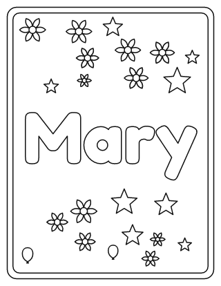 Mary Name Coloring Page