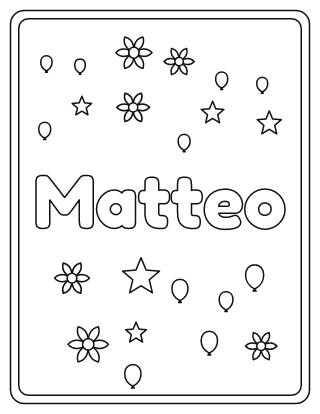 Matteo Name Coloring Page