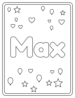 Max Name Coloring Page