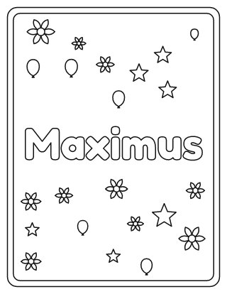Maximus Name Coloring Page