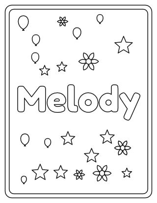 Melody Name Coloring Page