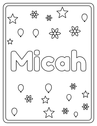 Micah Name Coloring Page