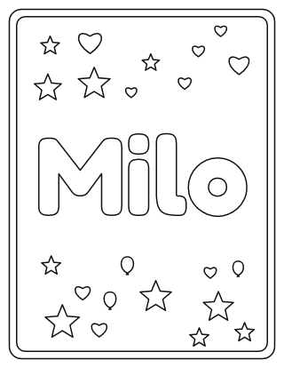 Milo Name Coloring Page