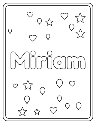Miriam Name Coloring Page