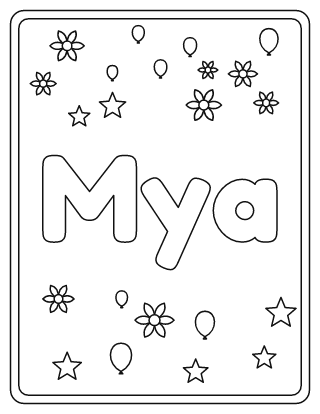 Mya Name Coloring Page