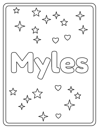 Myles Name Coloring Page