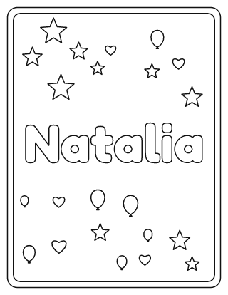 Natalia Name Coloring Page