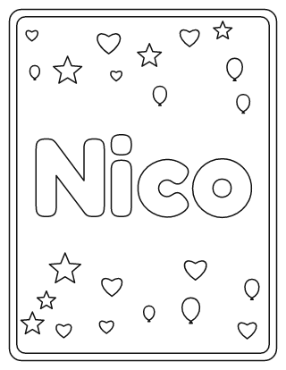 Nico Name Coloring Page