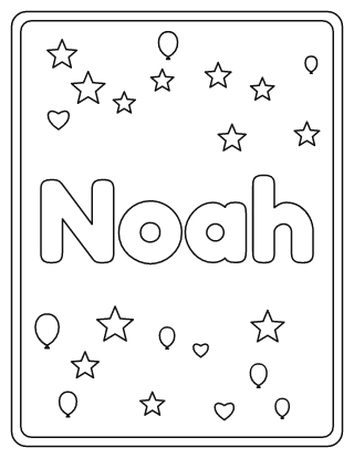 Noah Name Coloring Page