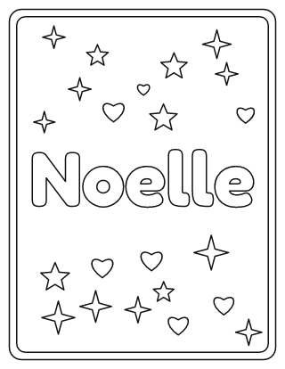 Noelle Name Coloring Page