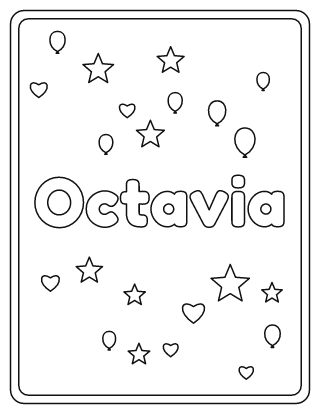 Octavia Name Coloring Page