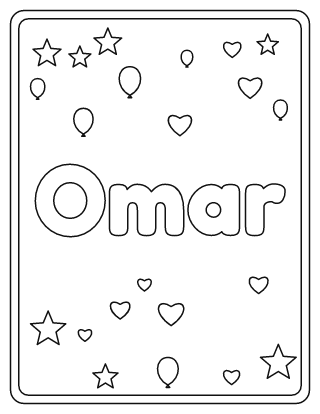 Omar Name Coloring Page