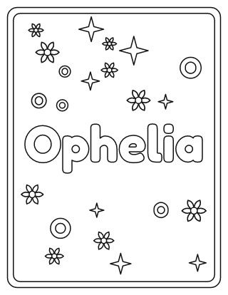 Ophelia Name Coloring Page