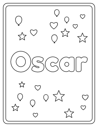 Oscar Name Coloring Page
