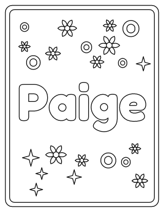 Paige Name Coloring Page