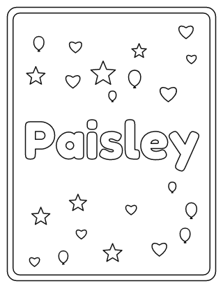 Paisley Name Coloring Page
