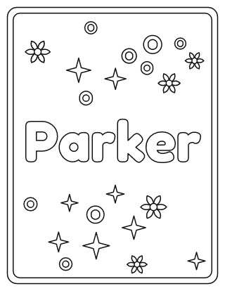 Parker Name Coloring Page