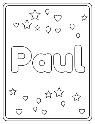 Paul Name Coloring Page