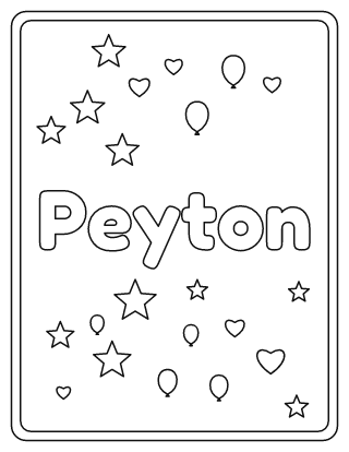 Peyton Name Coloring Page