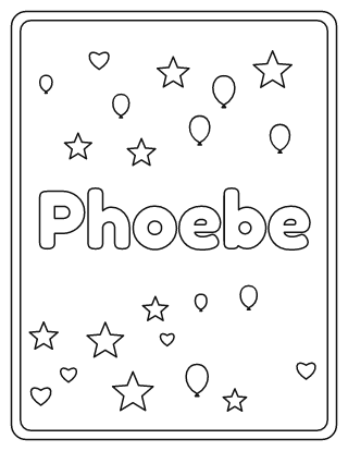 Phoebe Name Coloring Page