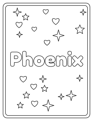 Phoenix Name Coloring Page