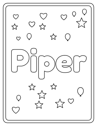 Piper Name Coloring Page