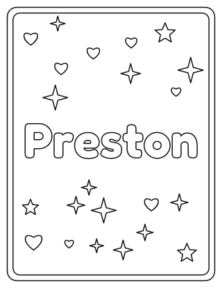 Preston Name Coloring Page