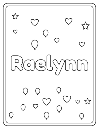 Raelynn Name Coloring Page