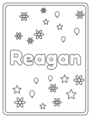 Reagan Name Coloring Page