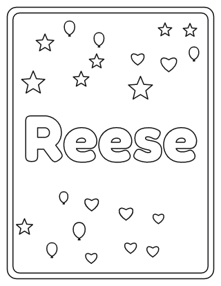 Reese Name Coloring Page