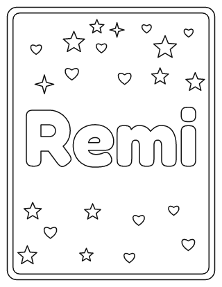Remi Name Coloring Page