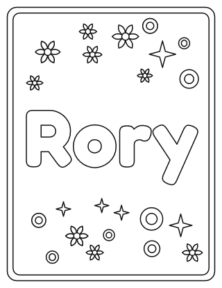 Rory Name Coloring Page