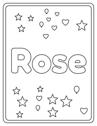 Rose Name Coloring Page