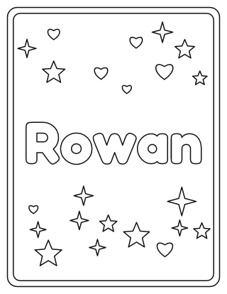 Rowan Name Coloring Page