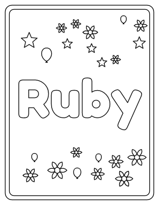 Ruby Name Coloring Page
