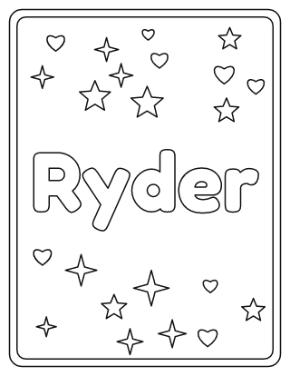 Ryder Name Coloring Page