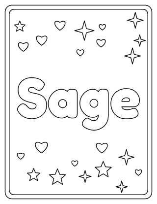 Sage Name Coloring Page