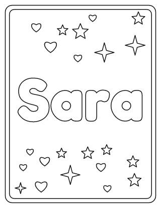 Sara Name Coloring Page