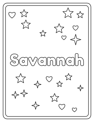 Savannah Name Coloring Page