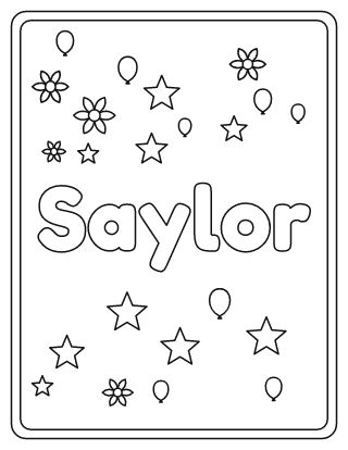 Saylor Name Coloring Page
