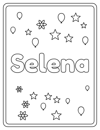 Selena Name Coloring Page
