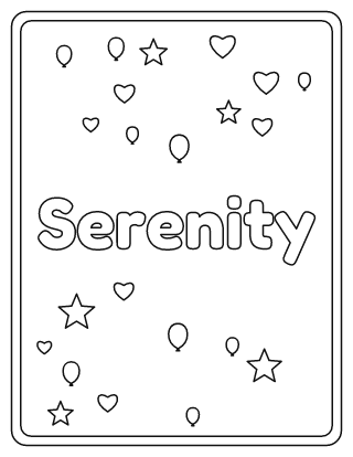 Serenity Name Coloring Page