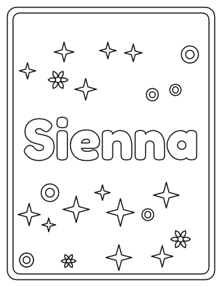 Sienna Name Coloring Page