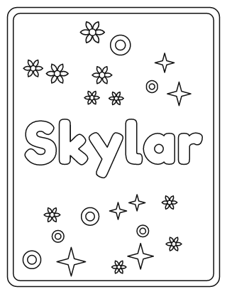 Skylar Name Coloring Page