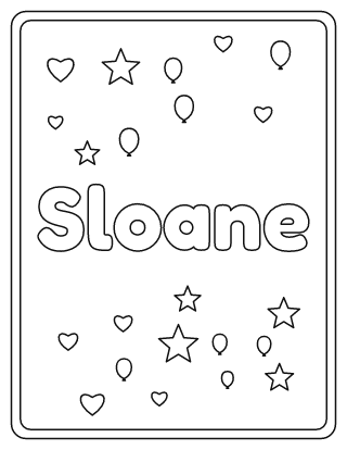 Sloane Name Coloring Page