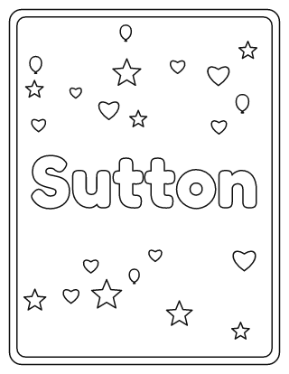 Sutton Name Coloring Page