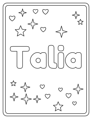 Talia Name Coloring Page