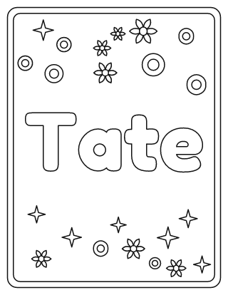 Tate Name Coloring Page