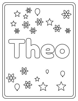 Theo Name Coloring Page
